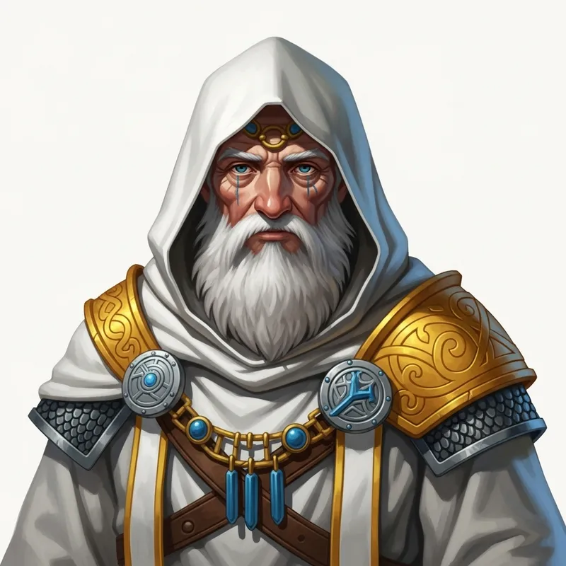 Roguelike DND Monk Cleric Portrait by Alan Smith, Adventurecore Art