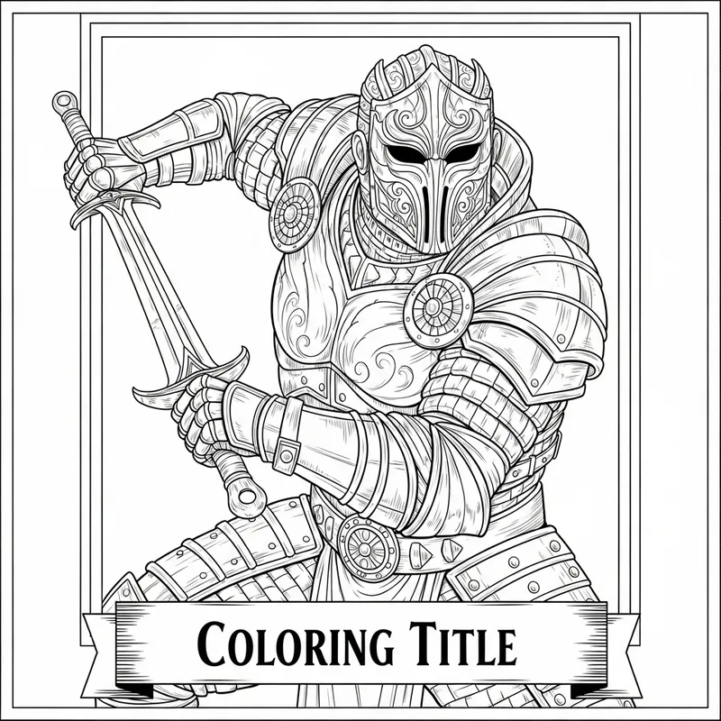 Juggernaut Coloring Book: Intricate Armored Warrior Illustration