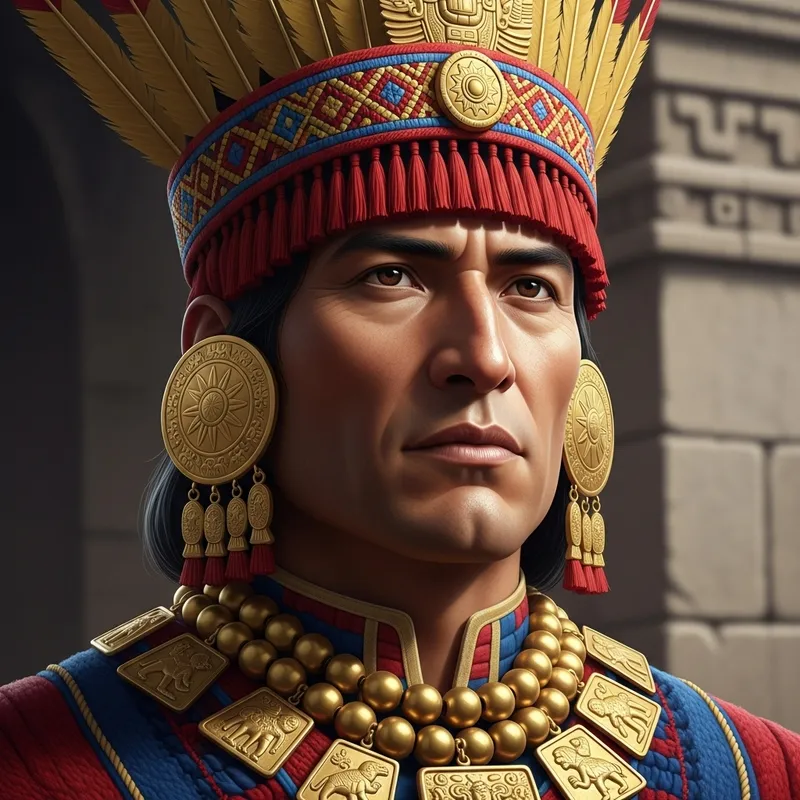 Incan Emperor Selfie with Traditional Jewelry