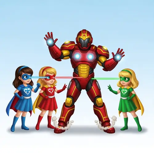 Powerpuff Girls & Iron Man Crossover: Superhero Team-Up Action