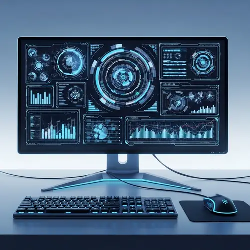 Futuristic Computer Monitor: Advanced Tech Display