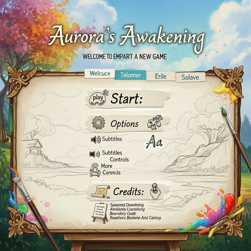 Aurora's Awakening Game Menu | Painting and Drawings Theme Aurora's Awakening Game Menu | Painting and Drawings Theme