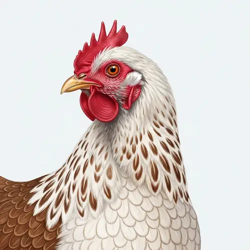 Detailed Illustration of a Vibrant Chicken in Profile