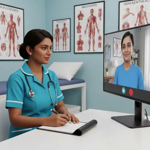 South Asian Female Nurse in Telehealth Session | Online Healthcare Consultation