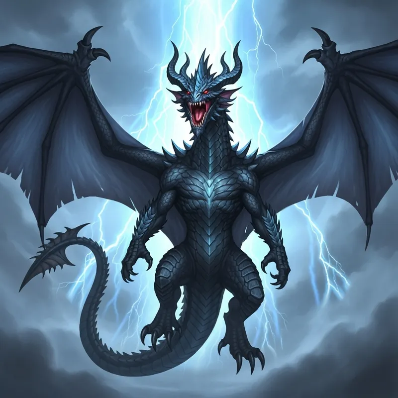 Powerful Zekrom - Black Dragon with Electric Aura Powerful Zekrom - Black Dragon with Electric Aura