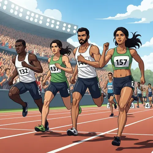 Exciting Race for 1st Place: Dynamic Athletes Competing