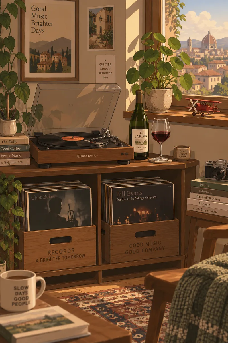 Cozy Vintage Interior Scene Illustration Cozy Vintage Interior Scene Illustration