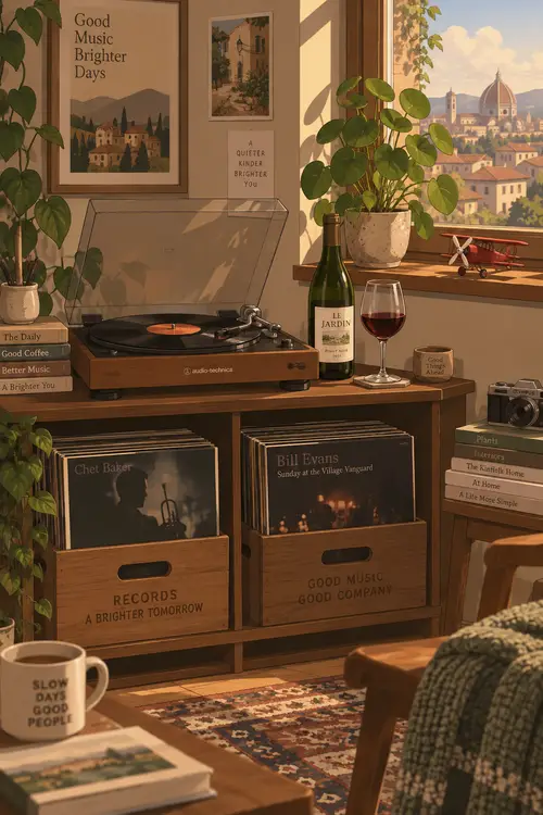 Cozy Vintage Interior Scene Illustration