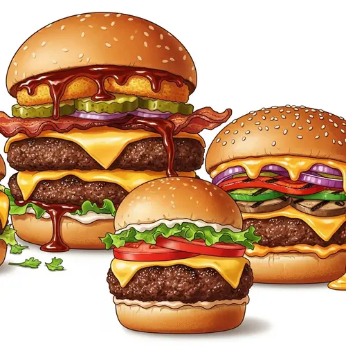 Delicious Burger Varieties: Slider, Veggie, Double-Stack