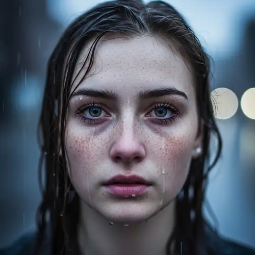 Emotional Portrait of Young Freckled Woman in 4K Resolution