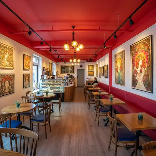 Bohemian Cafe with Integrated Art Gallery Experience