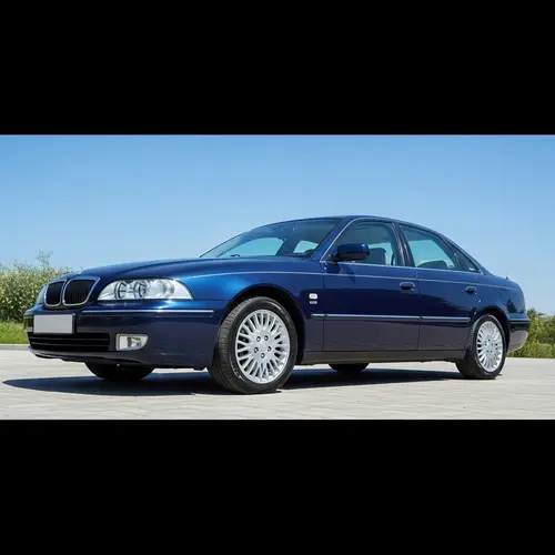Midnight Blue Sedan Car with Elegant Chrome Finishes