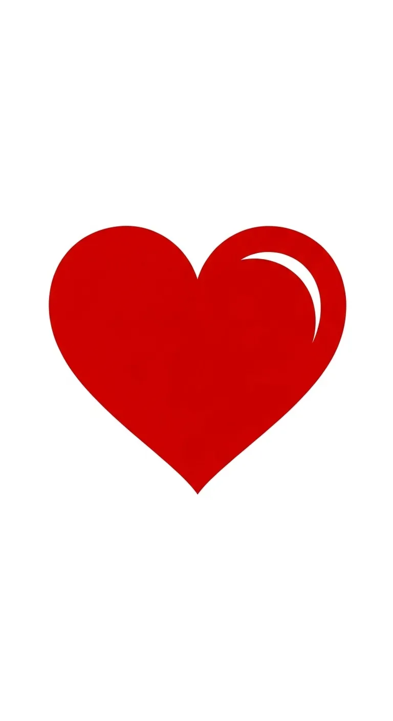 Symmetrical Red Heart Icon | Universal Symbol of Affection
