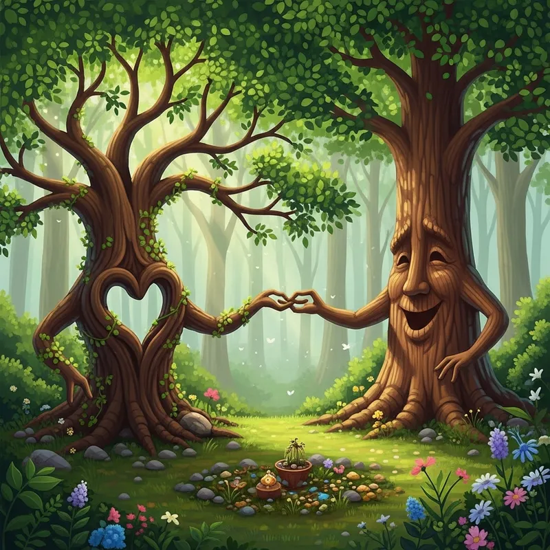 Charming Tree Proposal in Enchanted Forest Charming Tree Proposal in Enchanted Forest