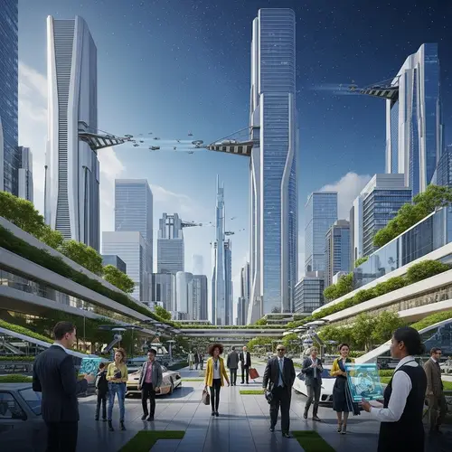 Mundo en el Año 3000: Futuristic Cities and Technology