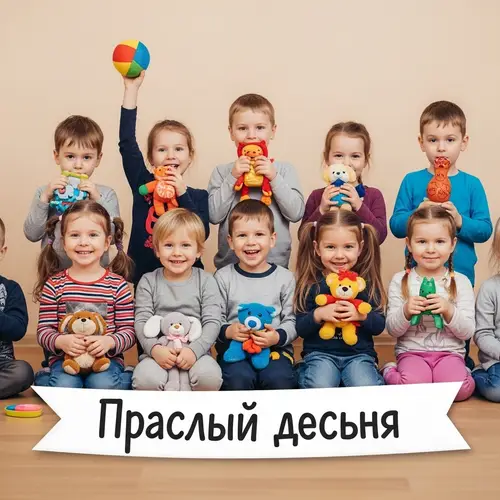 Happy Russian Orphan Children Playing with Favorite Toys