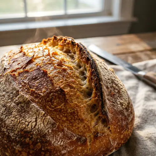 Artisanal Baking Style | Freshly Baked Bread Close-Up Photo