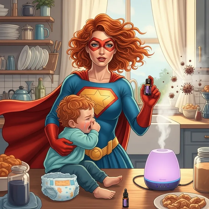 Brave Superhero Mom Healing Child with Lavender Essential Oil | Fight Viruses