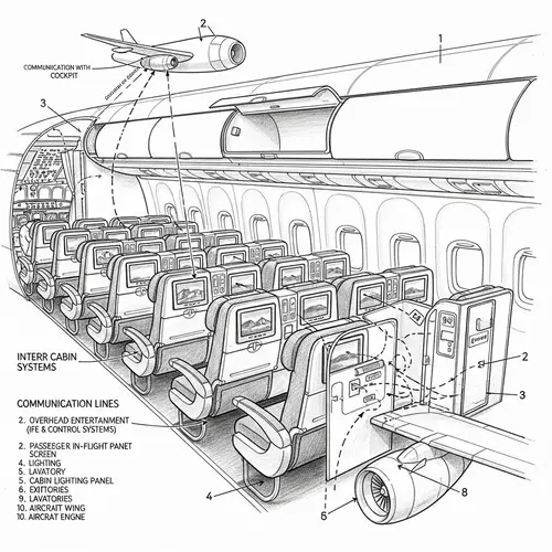 Hand Drawing of Aircraft Cabin Systems