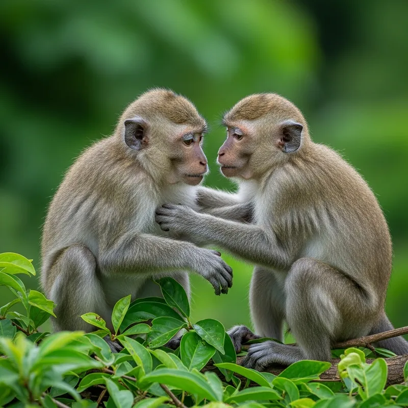Playful Monkeys in a Vibrant Jungle Scene