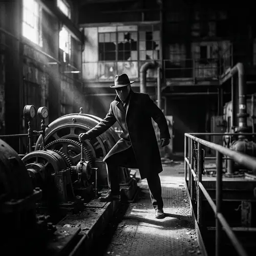 Mysterious Masked Figure - Noir Style Suspenseful Thriller