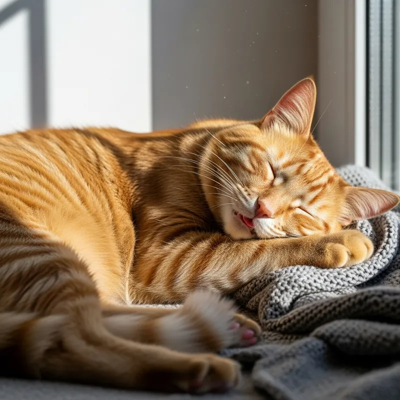 Sleeping Large Orange Cat