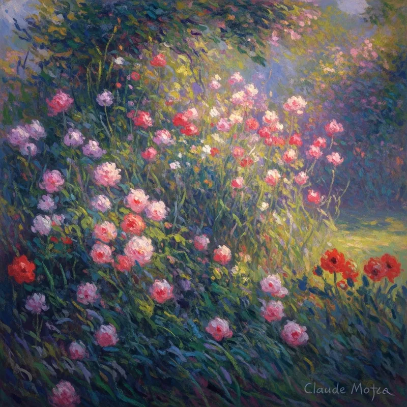 Impressionist Garden with Vibrant Blooms | Artistic Interpretation