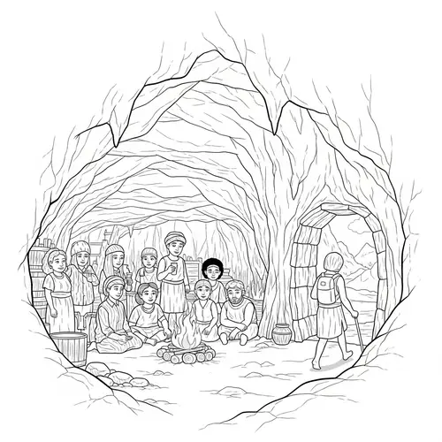 Diverse Individuals in Cave with Shadows Projection