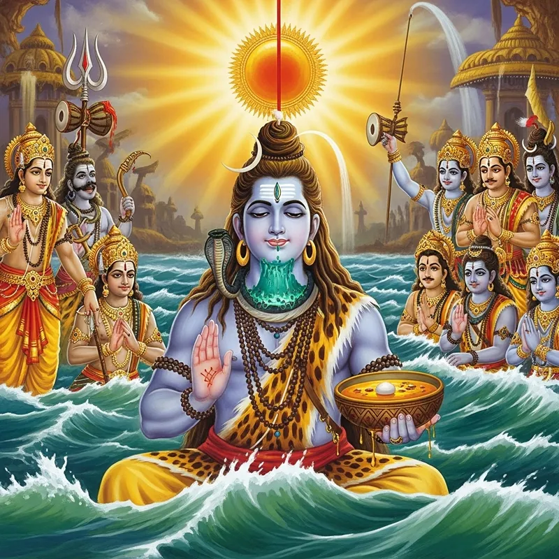 Lord Shiva's Heroic Act: Drinking Poison in Samudra Manthan Story
