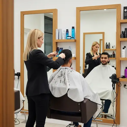 Trendy Haircut by Professional Hairstylist for Middle-Eastern Man