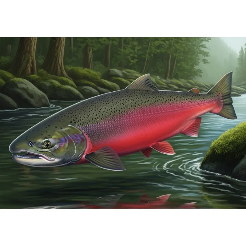 Salmon Fish in Natural Habitat Salmon Fish in Natural Habitat