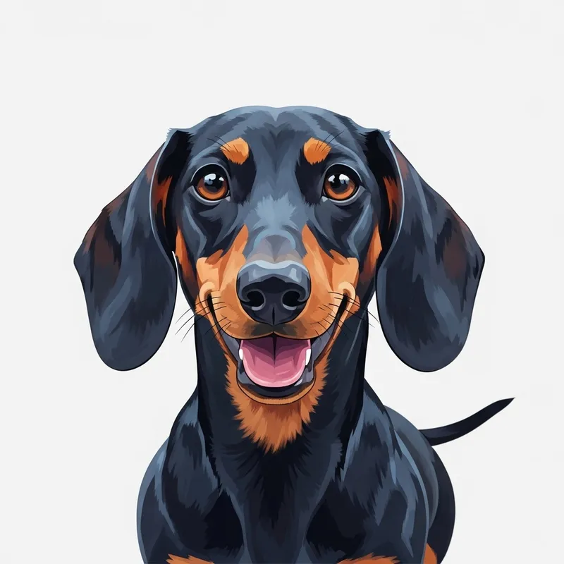 Playful Dachshund Art: Joyful Dog in Modern Style