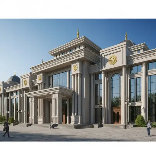 Modern & Neoclassical Presidential Palace with Mongolian Cultural Elements