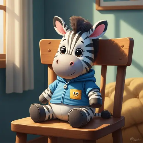 Adorable Plush Zebra Character in Bright Colors