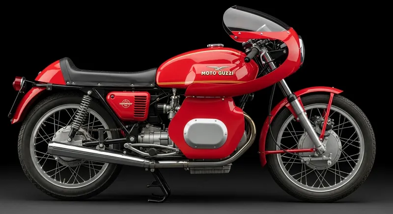 Vintage Moto Guzzi Le Mans Mk I | Distinctive Design on Black Background