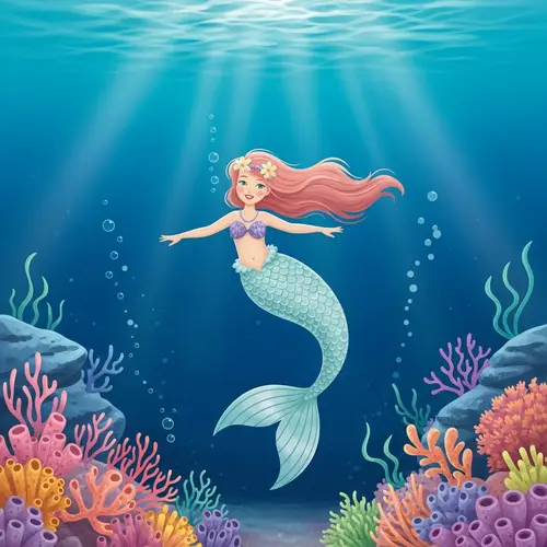 Saiya the Mermaid: Whimsical Ocean Dream in Soft Pastels