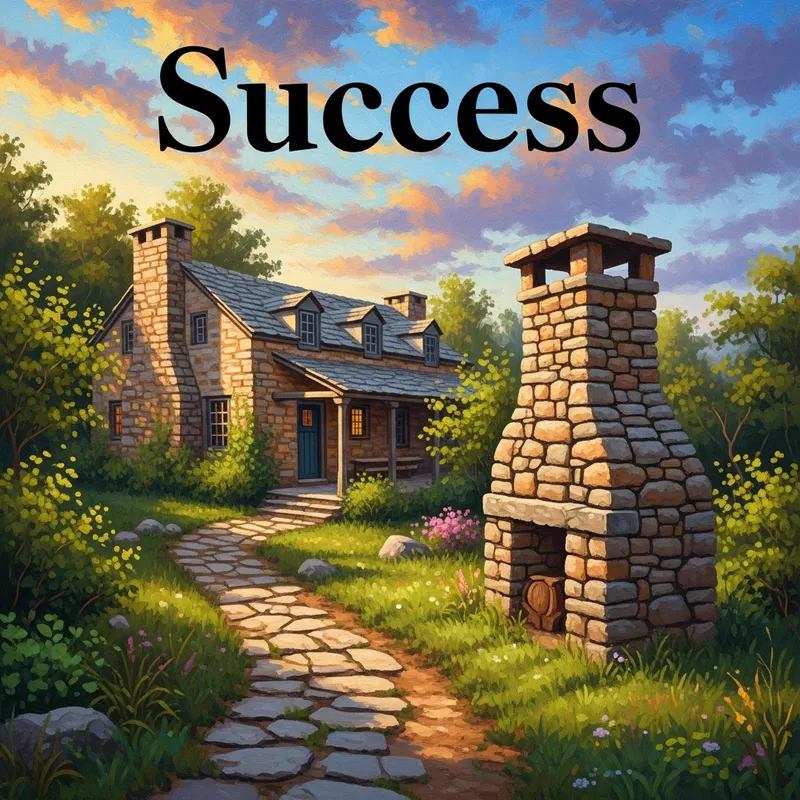 Rustic Stone House with Unique Chimney and Greenery Rustic Stone House with Unique Chimney and Greenery