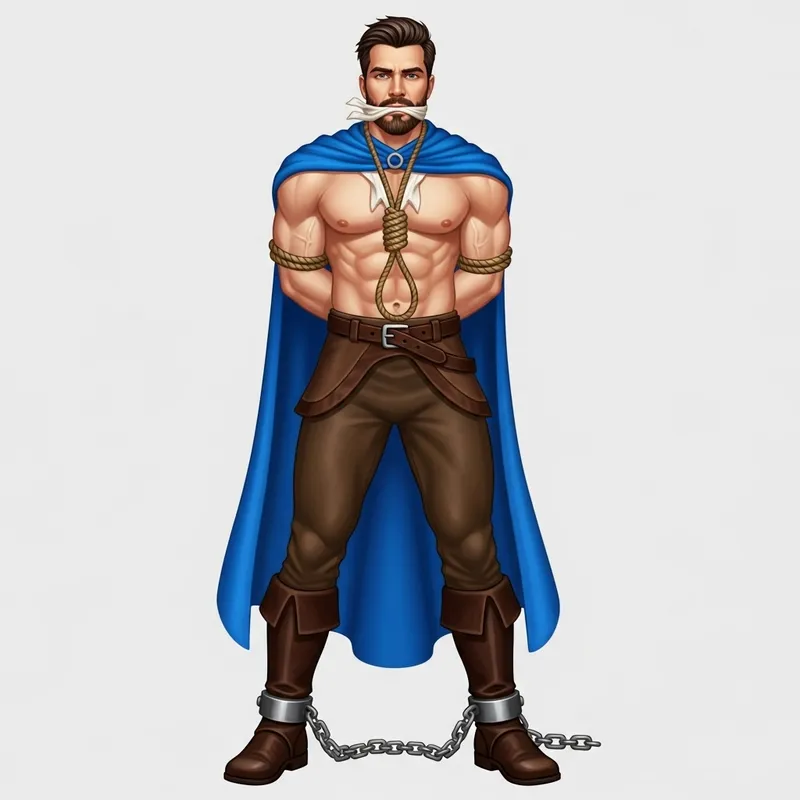 Young Muscular Prince Prepared for Grim Execution