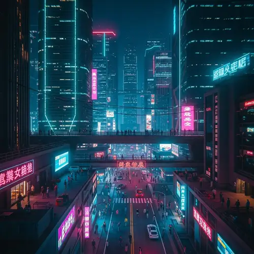 Futuristic Cityscape Night View | Cyberpunk Aesthetics