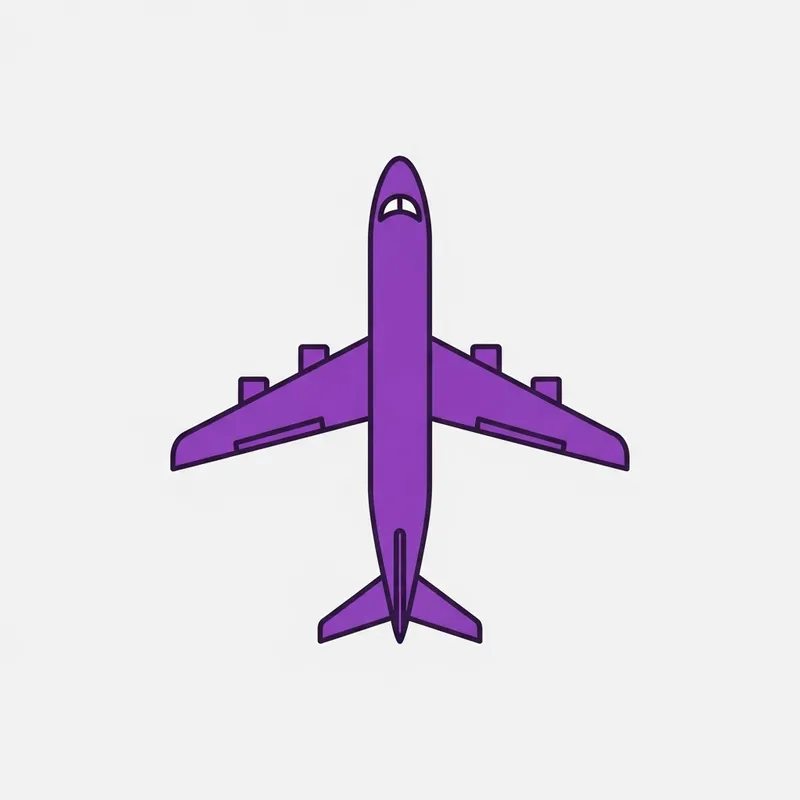 Detailed Purple Airplane Icon - Minimalistic Design Detailed Purple Airplane Icon - Minimalistic Design