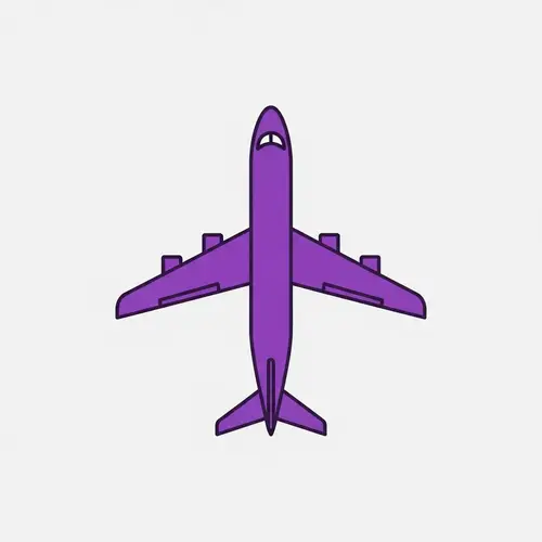 Vibrant Purple Airplane Icon Design