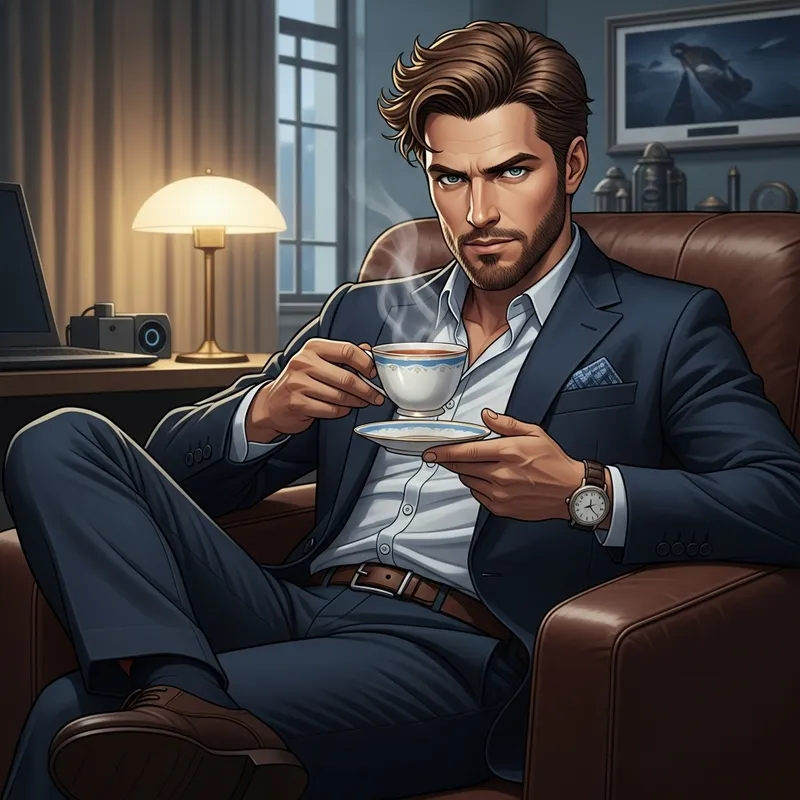 Tony Stark Relaxes with Tea in Stylish Setting Tony Stark Relaxes with Tea in Stylish Setting