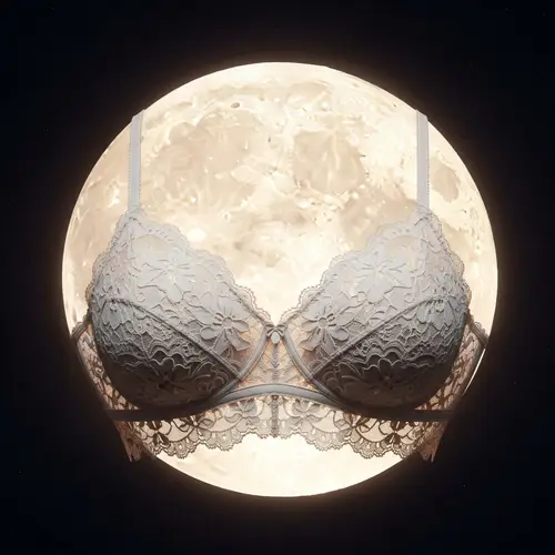 Anthropomorphized Moon in Lace Bra