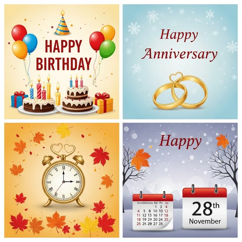 Personalized Birthday, Anniversary & 28th November Greeting Card Personalized Birthday, Anniversary & 28th November Greeting Card