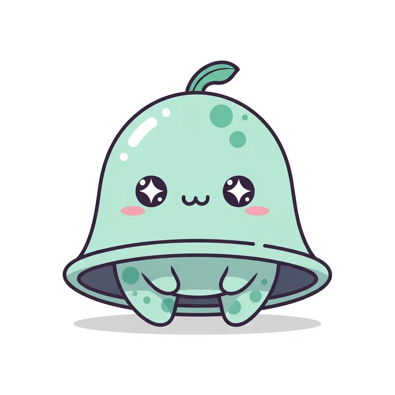 Cute Bell Monster: Playful & Friendly Flat Style Design Cute Bell Monster: Playful & Friendly Flat Style Design