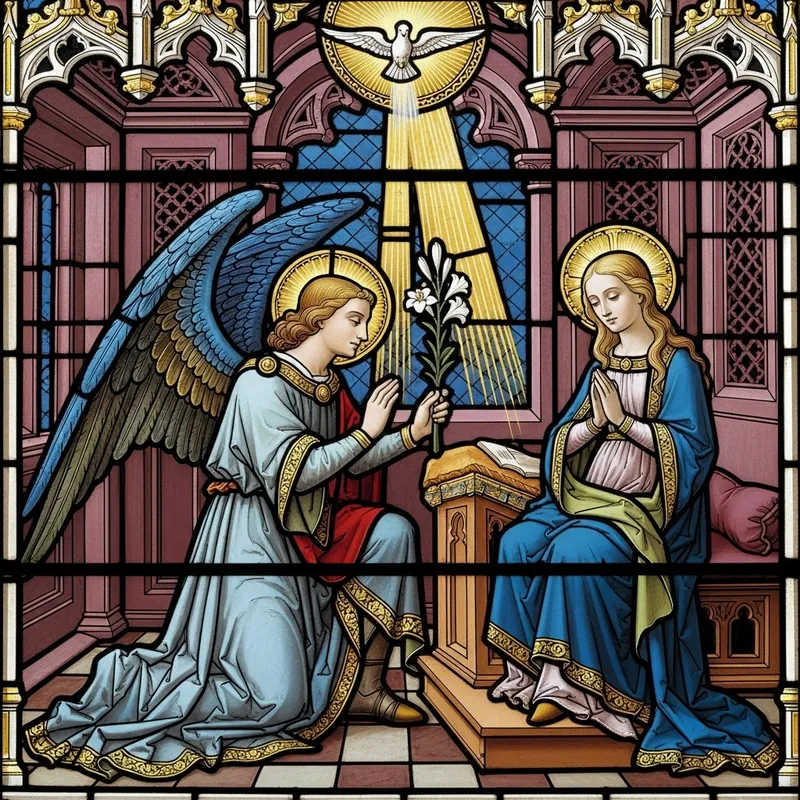 Annunciation of Virgin Mary: Gothic Art Masterpiece