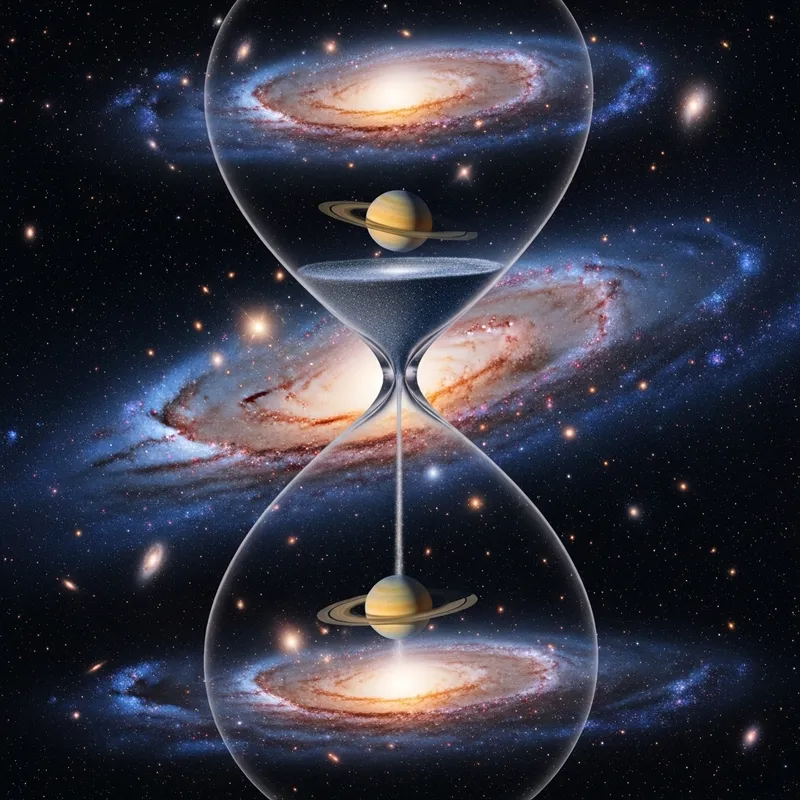 Saturn and the Universe in an Hourglass Design Saturn and the Universe in an Hourglass Design