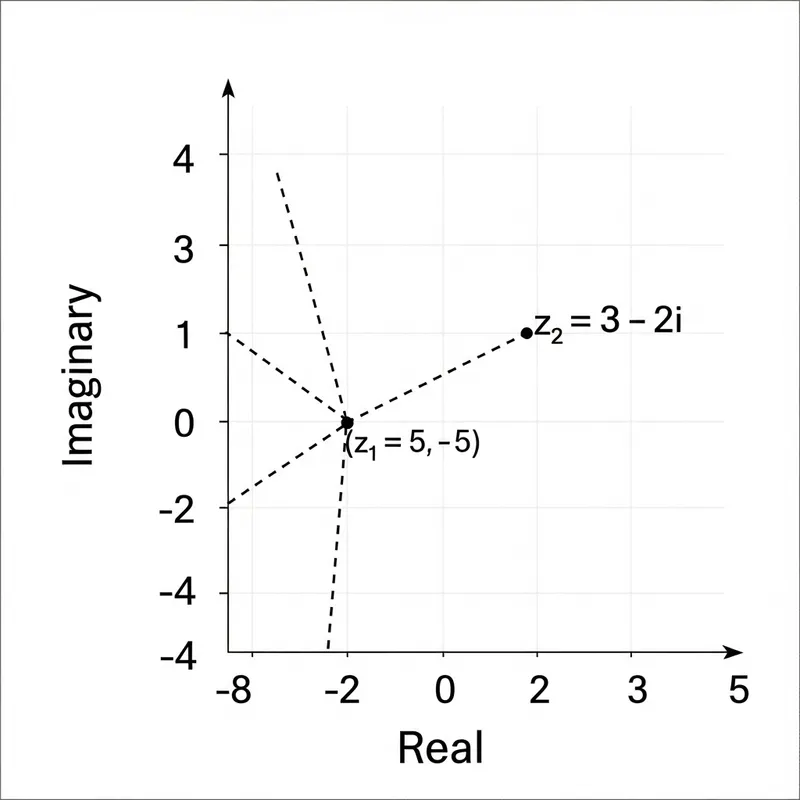 Graph of Function with z1=-5 and z2=3-2i in 2D
