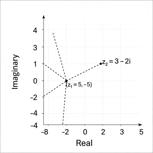 2D Graph of Mathematical Function with z1=-5 and z2=3-2i