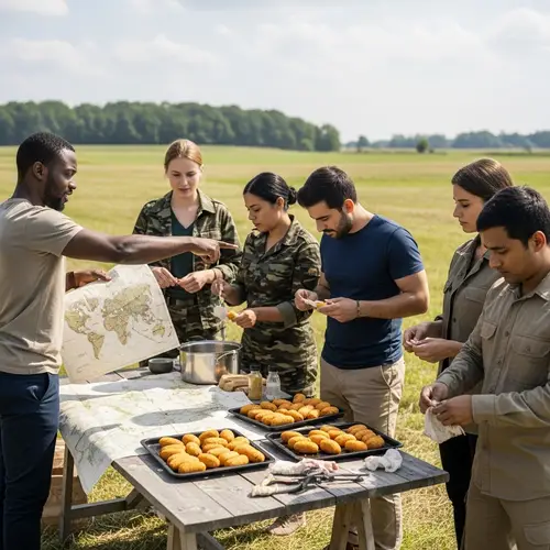 Multicultural Group Organizing Makeshift Army | Exciting Scene